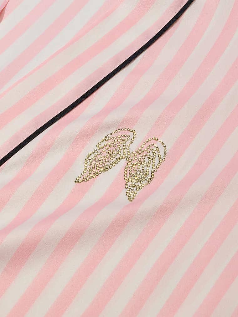detail Signature Satin Short Piped Robe Victoria's Secret