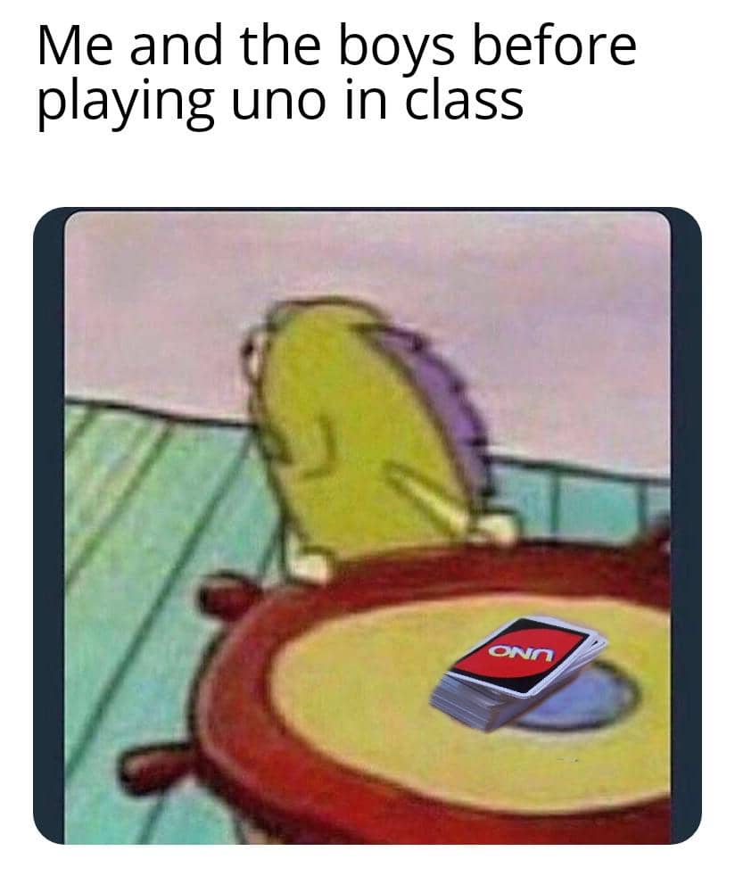 meme SpongeBob tentang kartu UNO