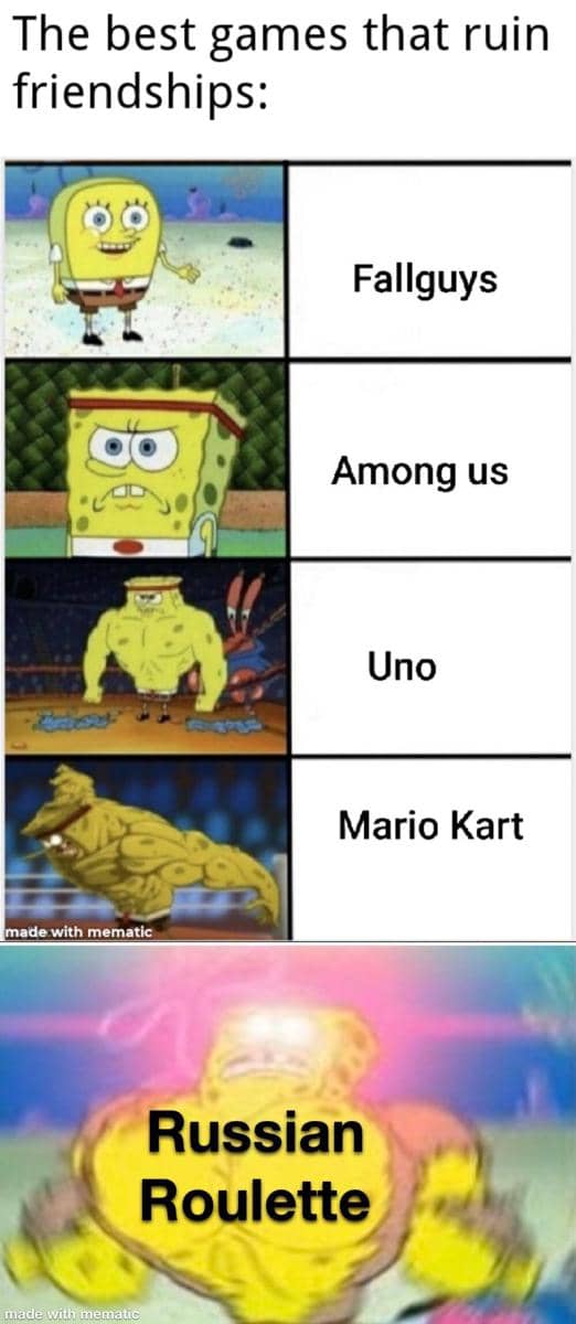 meme SpongeBob tentang kartu UNO