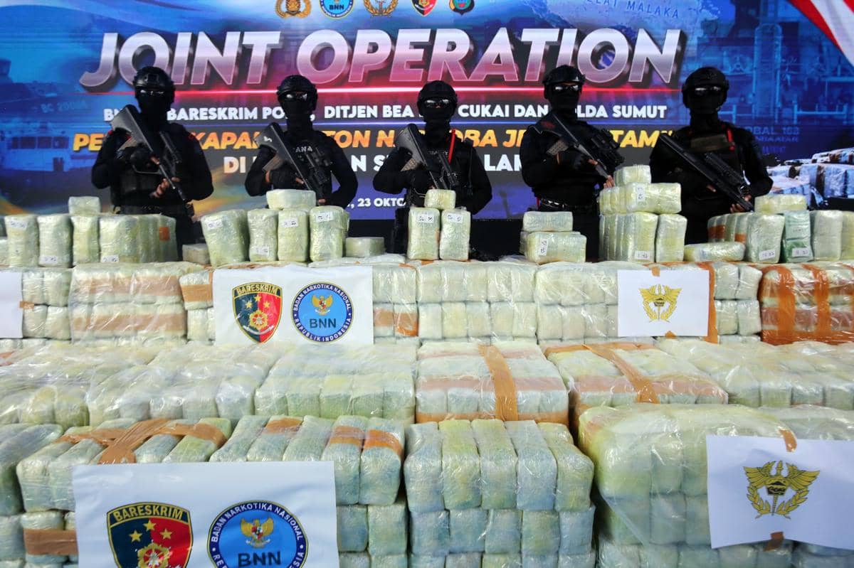 Polisi Sita 1,16 Ton Ketamin dari Kapal Asing di Perairan Sumut