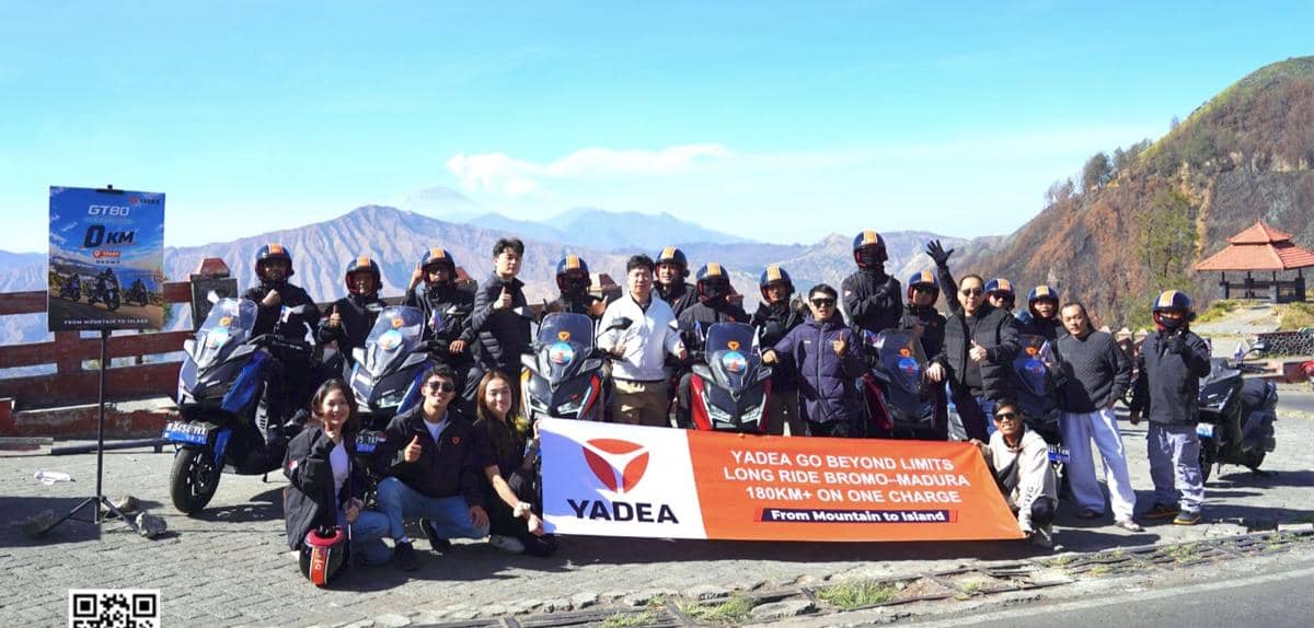 Yadea GT80 menempuh perjalanan sejauh 182 kilometer, menunjukkan daya jelajah kendaraan dalam pengujian.