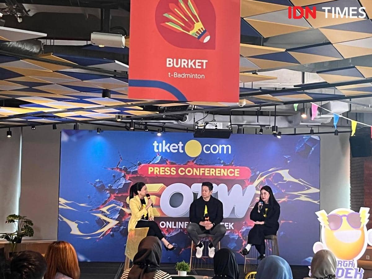 Potret press conference promo OTW tiket.com, Wisma Bartio Pasific II, Jakarta Barat