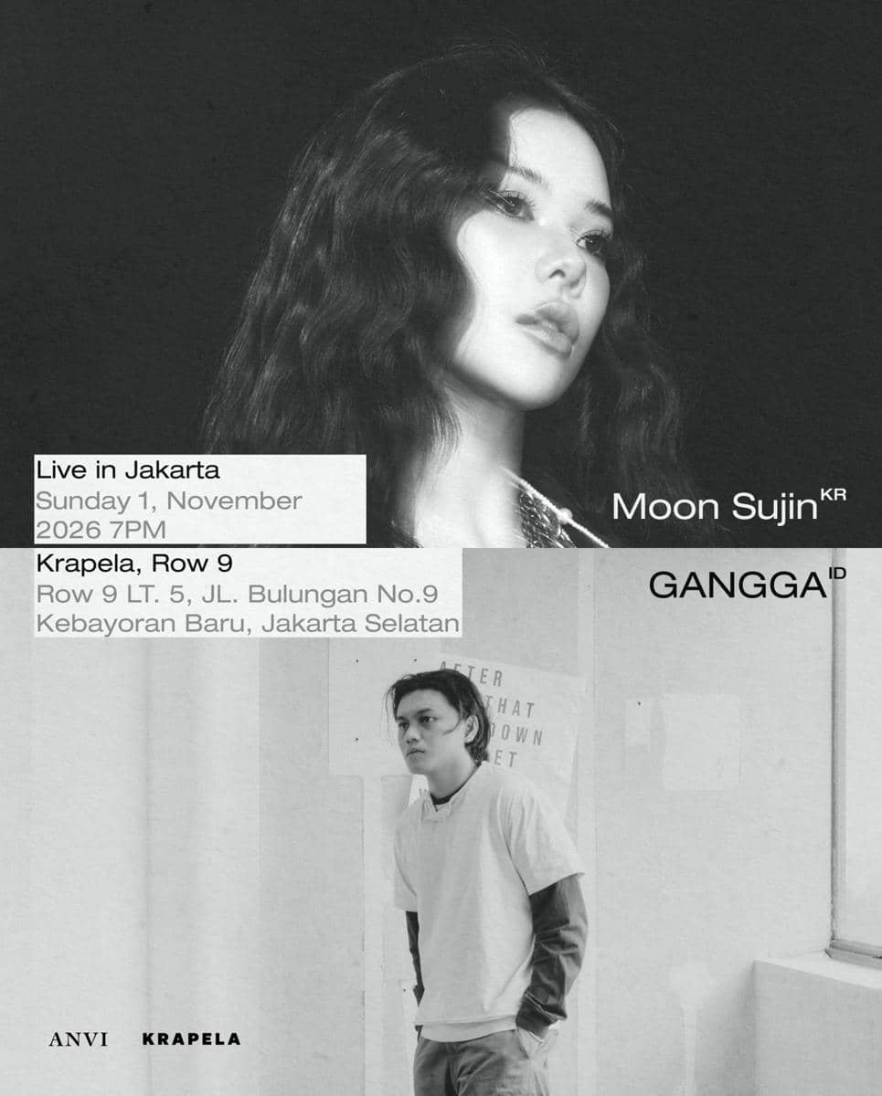 Materi promosi live showcase “MOON SUJIN × GANGGA ‘patience’” yang menampilkan nama kedua musisi.