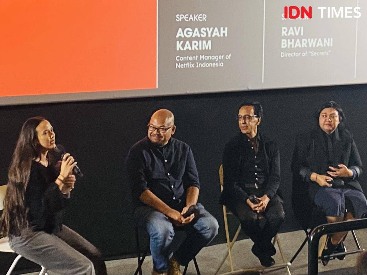 Sejumlah pembicara dan peserta mengikuti sesi JFW Talks bertajuk What Goes Unspoken? pada Jakarta Film Week 2026.