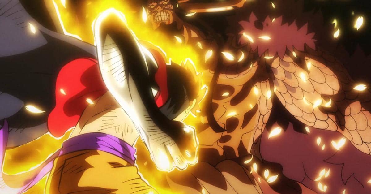 Luffy vs Kaido dengan Haoshoku Haki tingkat lanjut (dok. Toei Animation/One Piece)