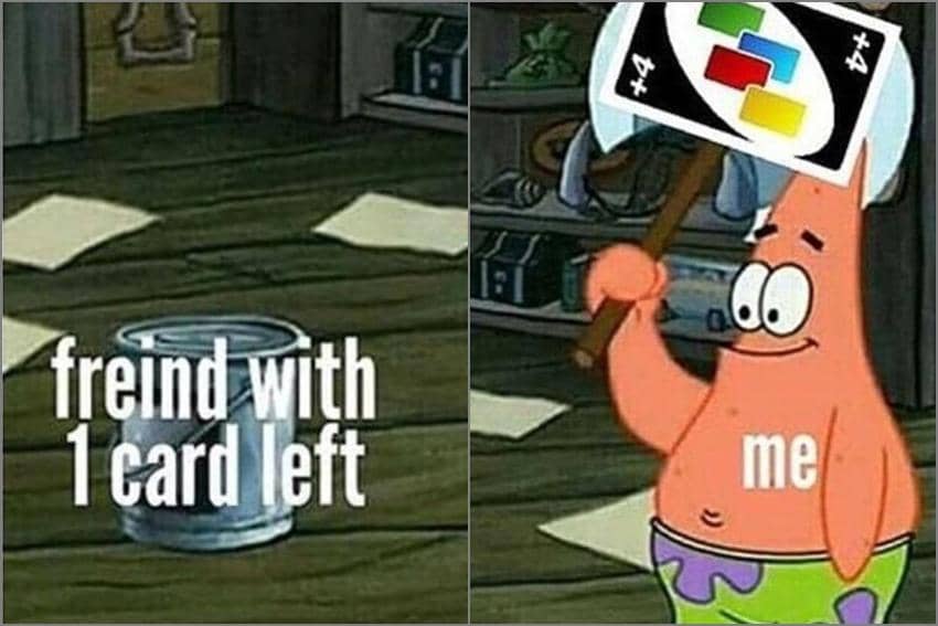 8 Meme SpongeBob tentang Kartu UNO, Game Perusak Pertemanan