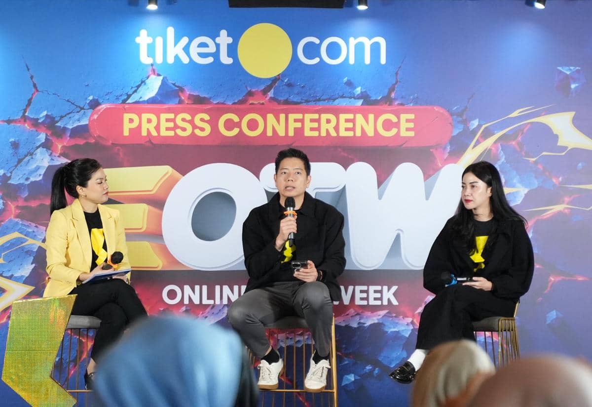 Potret press conference promo OTW tiket.com, Wisma Bartio Pasific II, Jakarta Barat