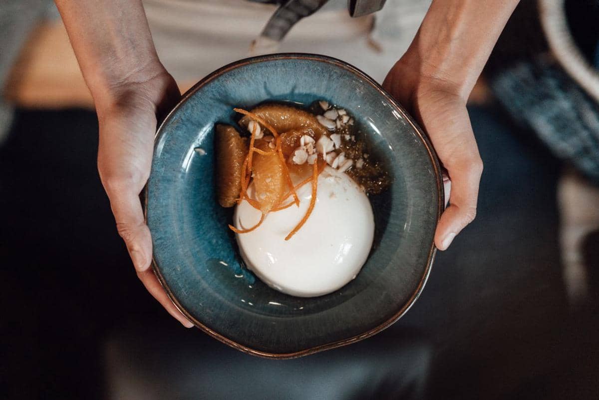 ilustrasi panna cotta, dessert, produk gelatin, makanan manis