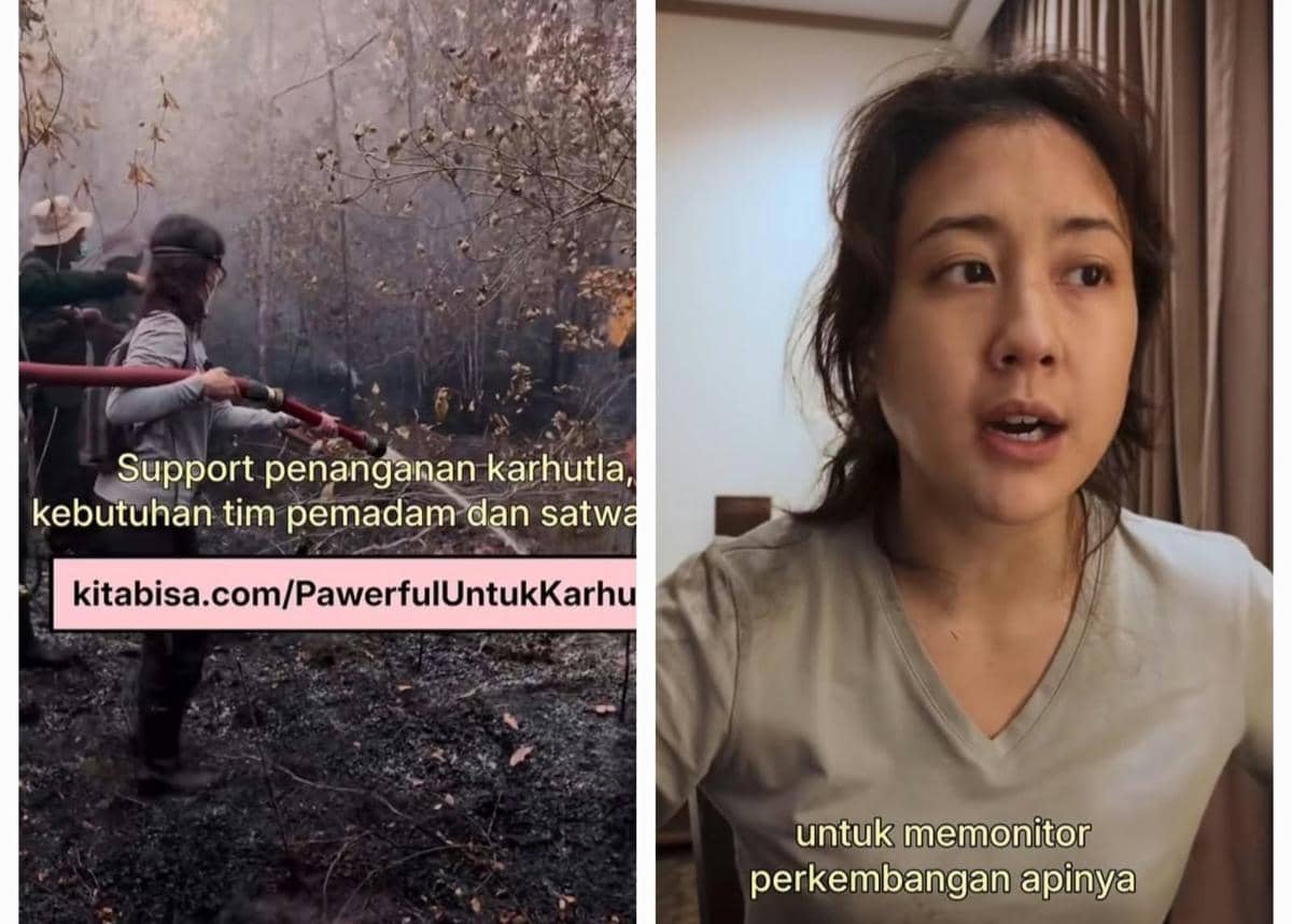 Sherina Munaf berpartisipasi sebagai relawan dalam penanganan kebakaran hutan dan lahan di Kalimantan.