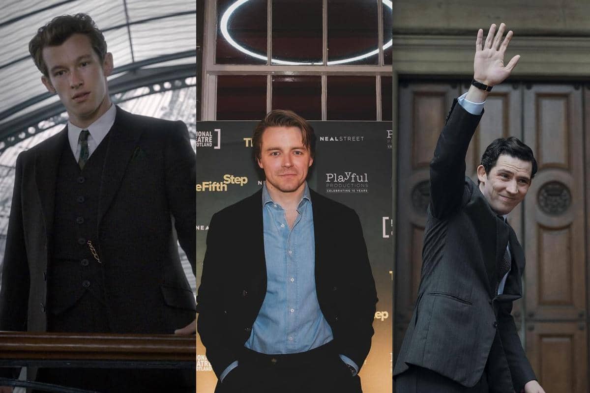 Kolase potret Callum Turner, Jack Lowden, dan Josh O'Connor dari materi promosi film serta serial televisi.