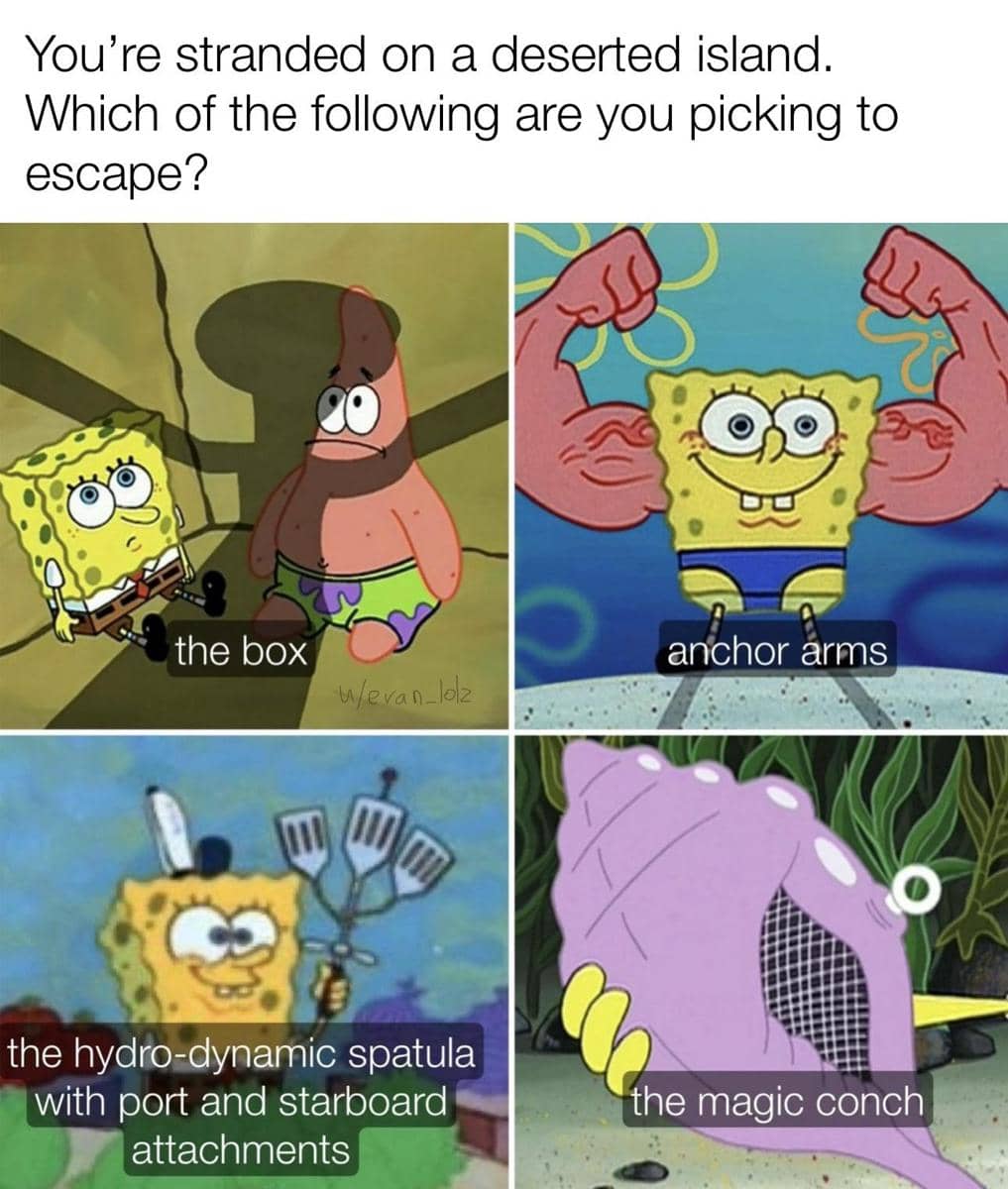 meme SpongeBob Kulit Kerang Ajaib