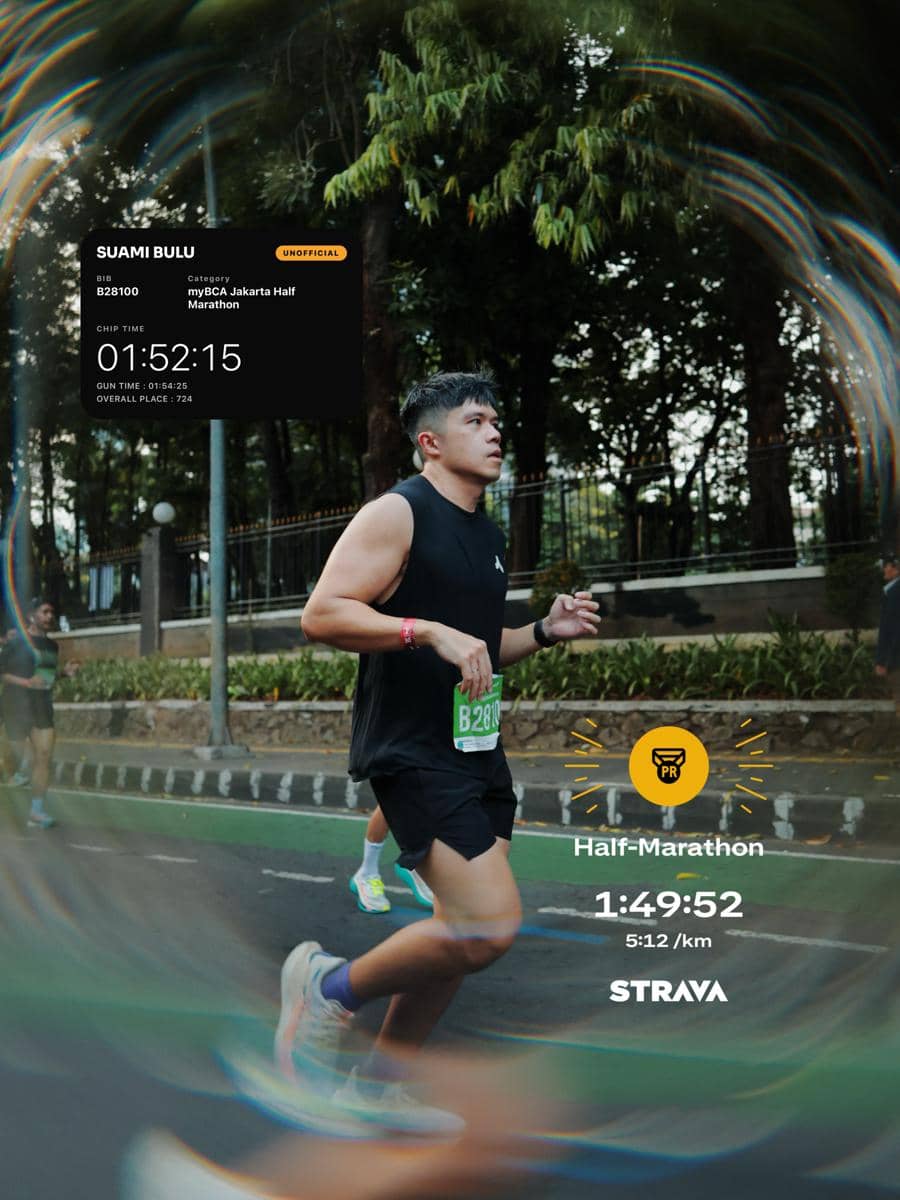 Seorang artis berpartisipasi dalam Jakarta Running Festival 2026, sebagaimana dibagikan akun Instagram dionharyadi.