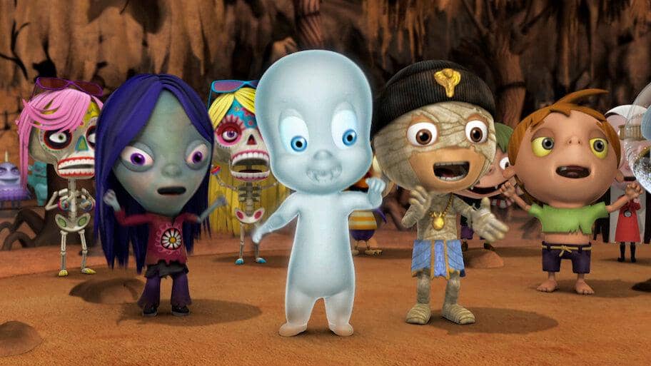 Cuplikan serial kartun Casper's Scare School memperlihatkan suasana sekolah hantu dalam animasi untuk anak-anak.