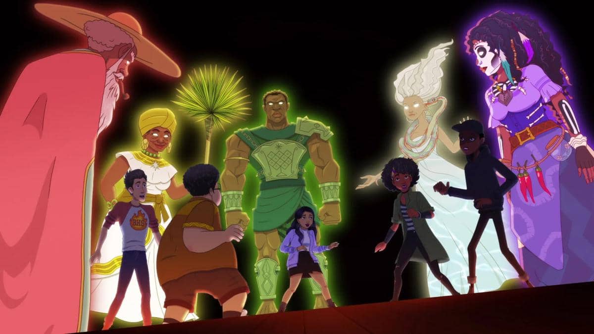 Cuplikan adegan animasi dari serial kartun Fright Krewe produksi Universal Kids yang menampilkan karakter dalam serial.