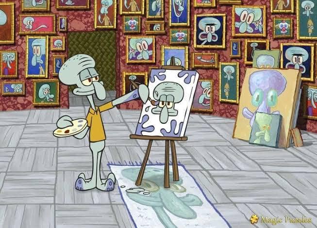Squidward melukis