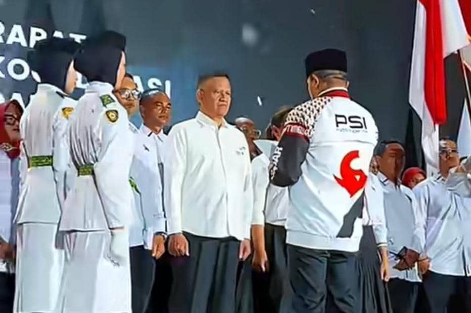 Suasana pergelaran Rakorda PSI di SICC, Bentul, Bogor, dalam kegiatan koordinasi organisasi tingkat daerah.