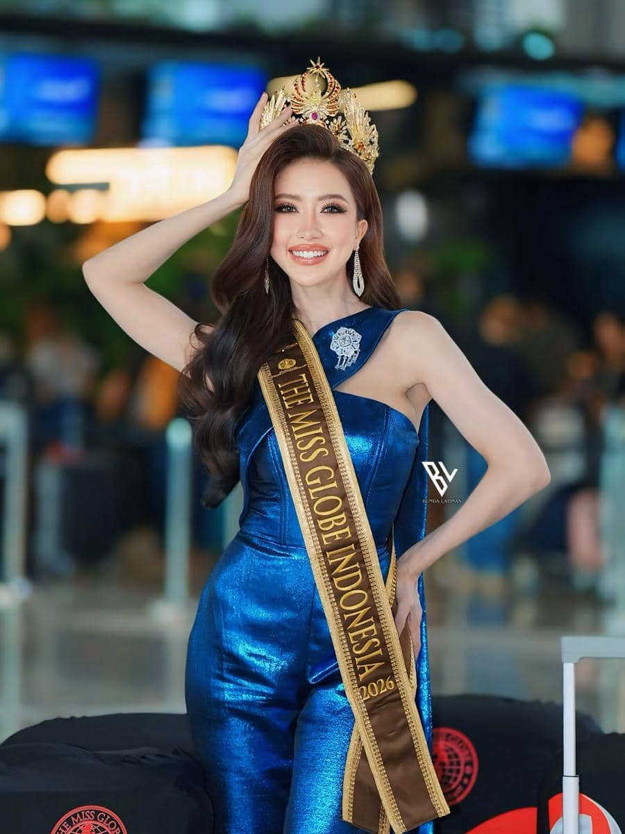 Potret Verta Arlinsa Berangkat ke Ajang The Miss Globe 2026