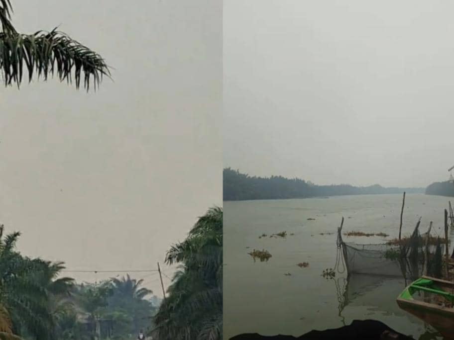 Tangkap layar keluhan warga Kampung Caba, Kecamatan Bandar Surabaya, Kabupaten Lampung Tengah akibat karhutla TNWK
