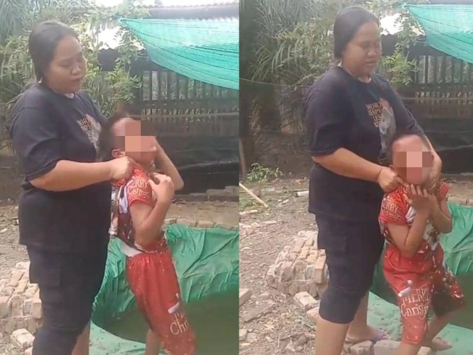 Tangkap layar terlapor MS diduga menganiaya bocah laki-laki usia 9 tahun di Kabupaten Way Kanan. (IDN Times/Istimewa). 