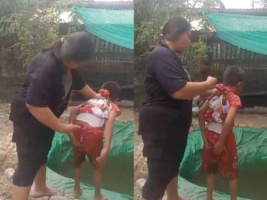 Tangkap layar terlapor MS diduga menganiaya bocah laki-laki usia 9 tahun di Kabupaten Way Kanan