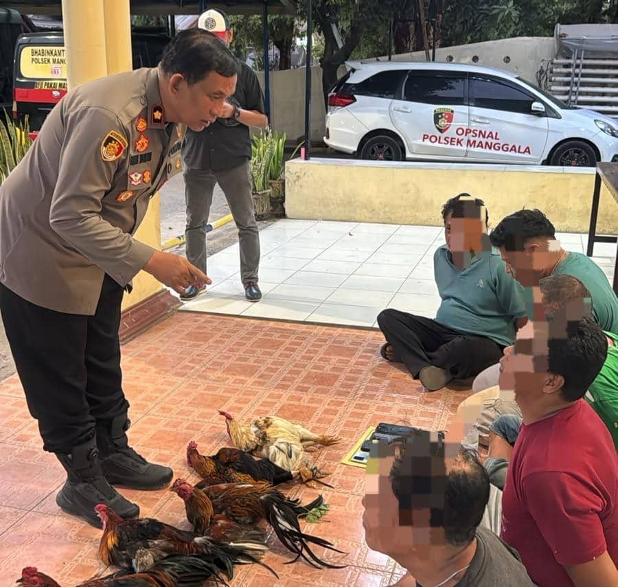 5 Orang Diduga Terlibat Judi Sabung Ayam di Makassar Ditangkap
