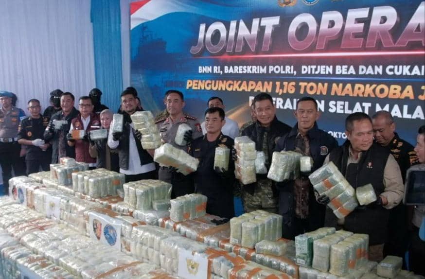 Bea Cukai, BNN, dan Polri Gagalkan Penyelundupan 1,16 Ton Ketamin