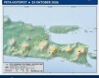Titik Panas Jawa Timur Turun Jadi 371 Titik, Bondowoso Tertinggi