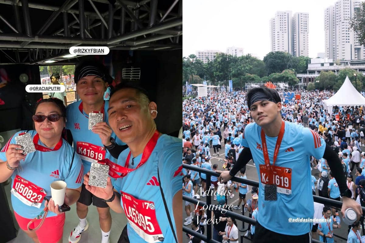 Rizky Febian berpartisipasi dalam Jakarta Run Fest 2026 pada hari kedua acara lari tersebut di Jakarta.