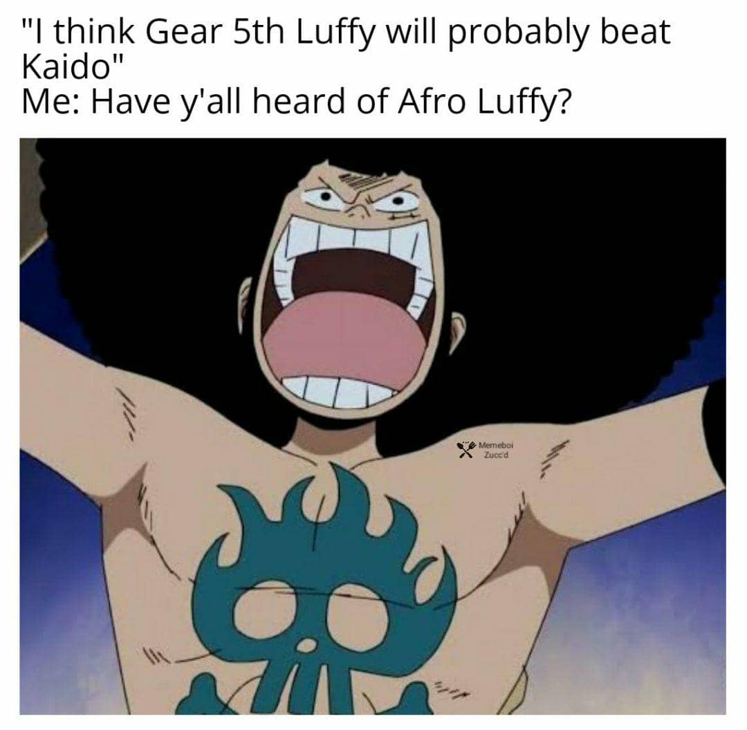 meme One Piece tentang rambut kribo