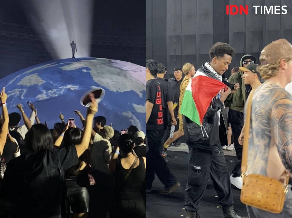 Suasana konser Ye di Stadion Utama Gelora Bung Karno, Jakarta, pada Sabtu, 24 Oktober 2026, diabadikan IDN Times.