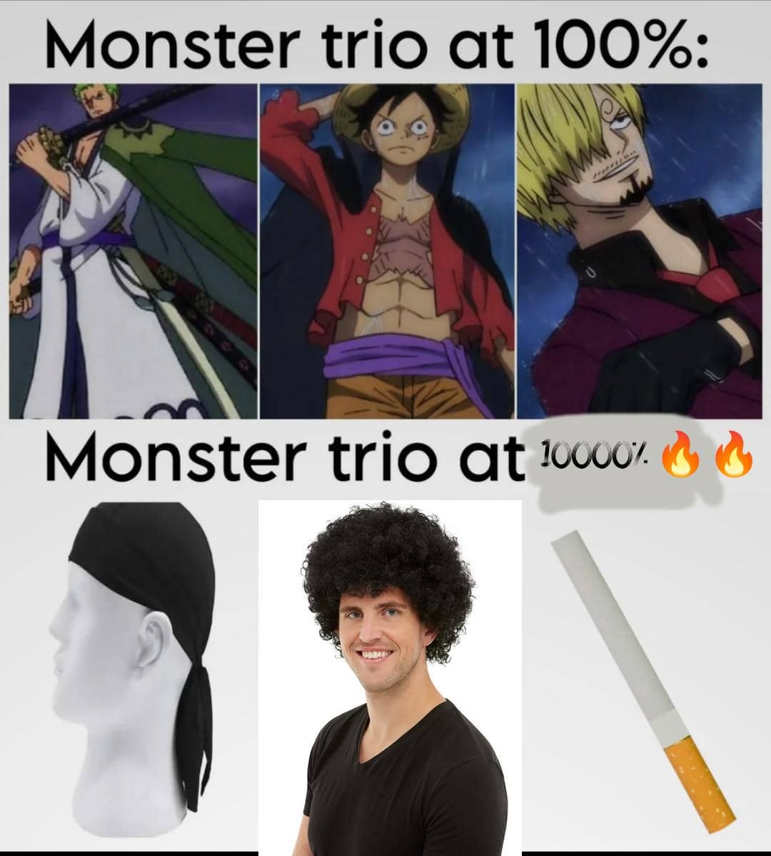 meme One Piece tentang rambut kribo