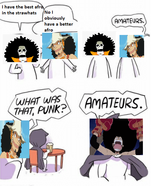 meme One Piece tentang rambut kribo