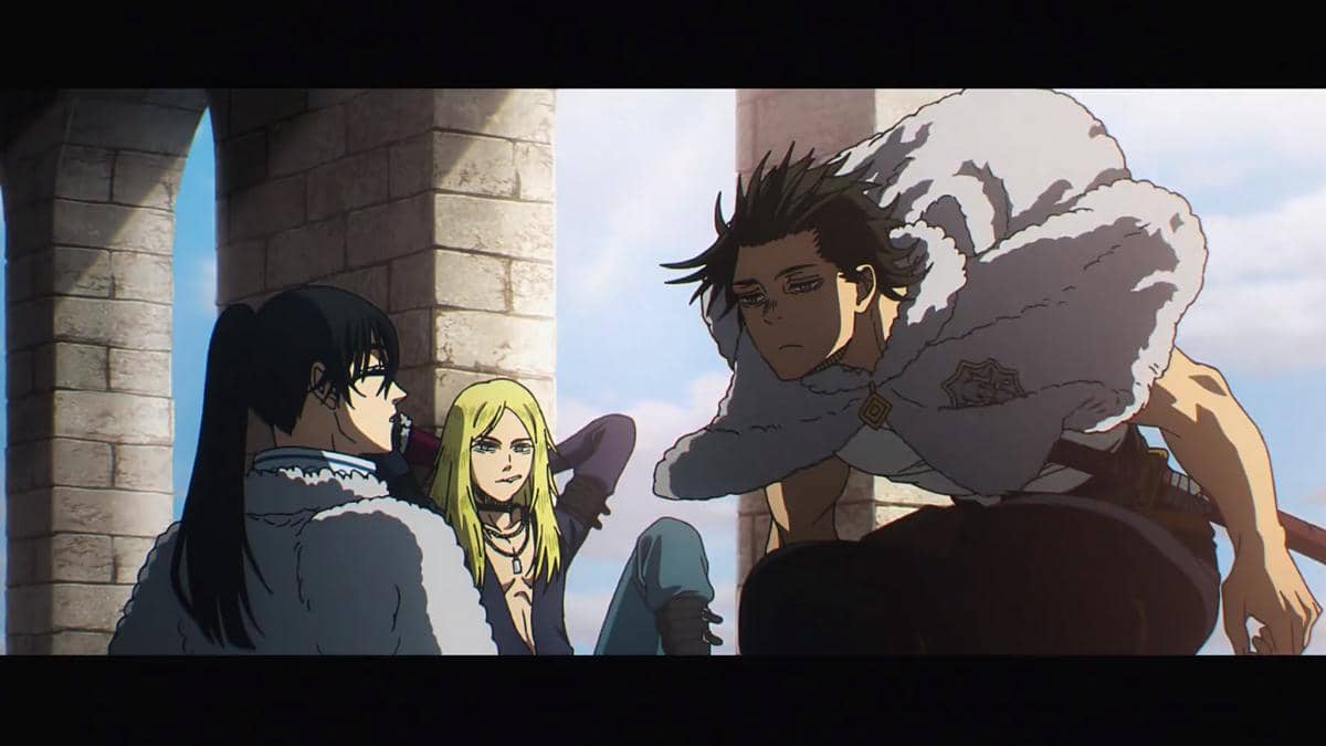 Yami, Nacht, dan Morgen, karakter dari anime Black Clover Season 2 produksi Pierrot, tampil dalam ilustrasi resmi.