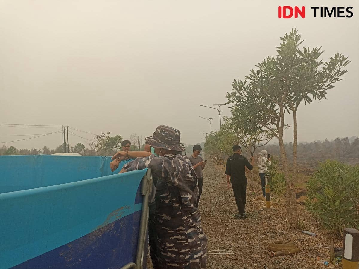 Kondisi lahan gambut yang terbakar di Kalimantan Selatan