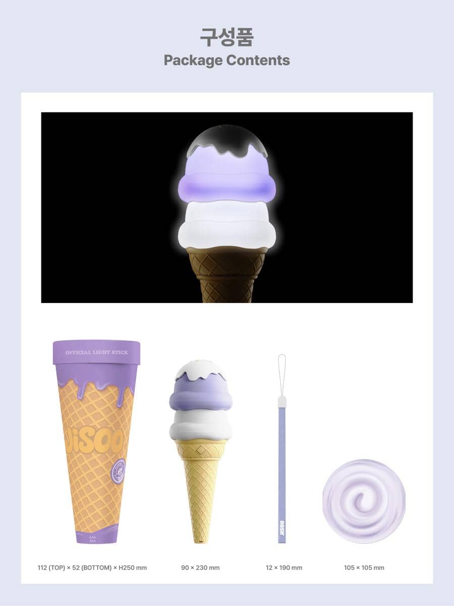 Lightstick Jisoo BLACKPINK berbentuk es krim, aksesori penggemar yang dibagikan melalui akun resmi BLISSOO.