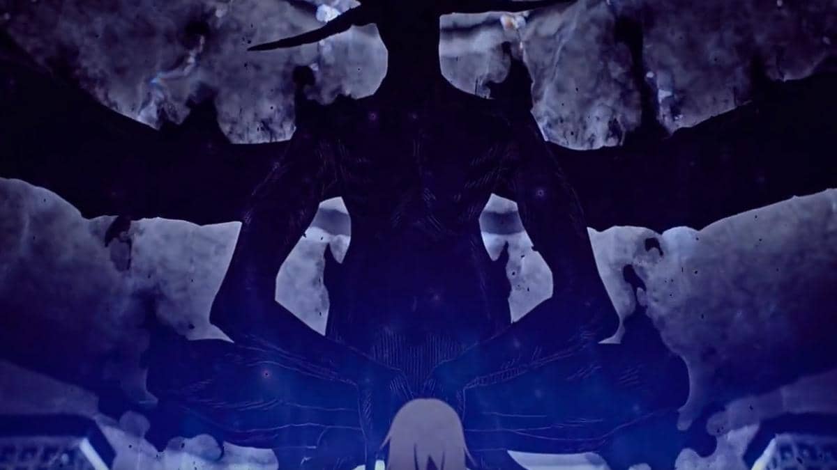 Nacht memanggil iblis Lucifugus dalam adegan anime Black Clover Season 2 dengan latar aura gelap.