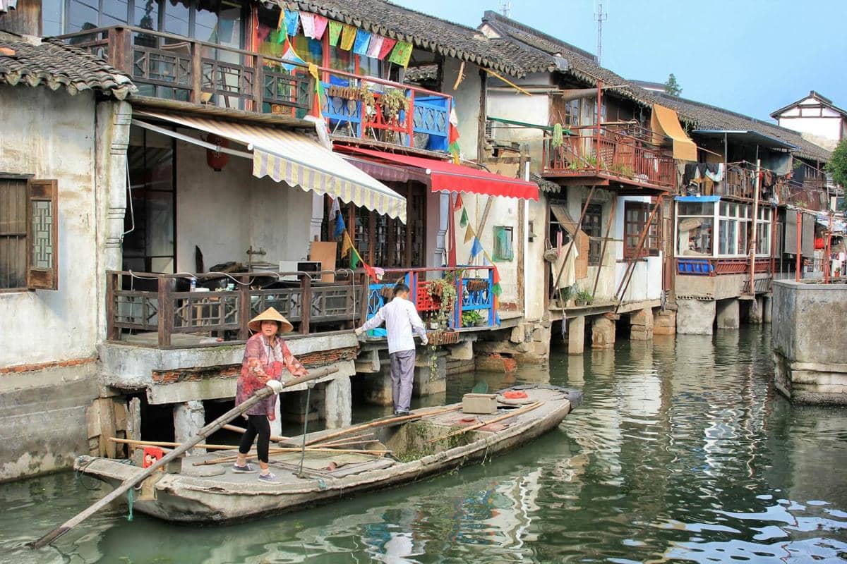 ilustrasi Zhujiajiao, China, desa di China, penduduk lokal China