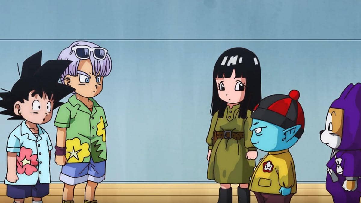 Pilaf bersama dua anak buahnya usai diselamatkan oleh Goten dan Trunks dalam Dragon Ball Super: Beerus.