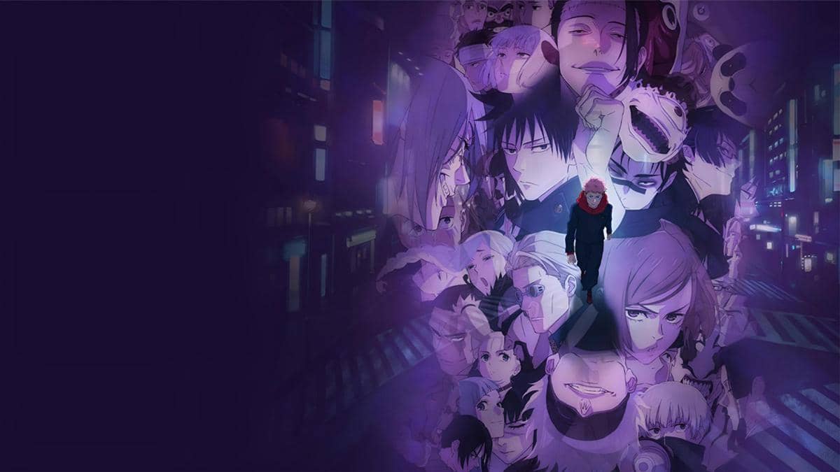 Poster anime Jujutsu Kaisen produksi MAPPA menampilkan ilustrasi sejumlah karakter dari serial tersebut.