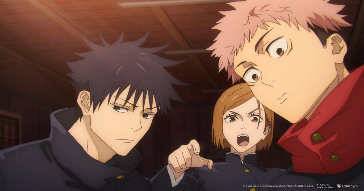 Potongan adegan anime Jujutsu Kaisen produksi MAPPA dengan karakter-karakter dalam suasana dramatis.
