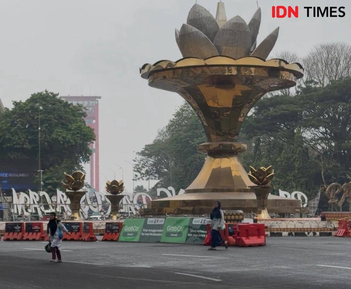 Kondisi kota Palembang pasca hujan mengguyur kota Senin dini hari-pagi hari