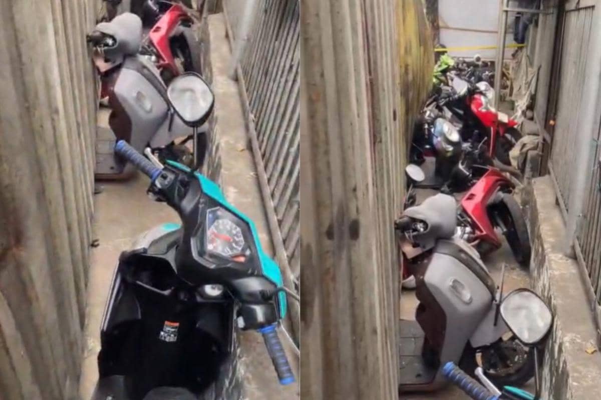 Tujuh Motor Rusak Parah Tertimpa Kontainer Terbalik di Makassar