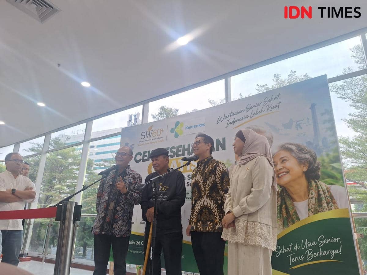 Agenda program Cek Kesehatan Gratis (CKG) yang digelar Kementerian Kesehatan bersama Serikat Wartawan Senior Indonesia (SWSI) pada Senin (26