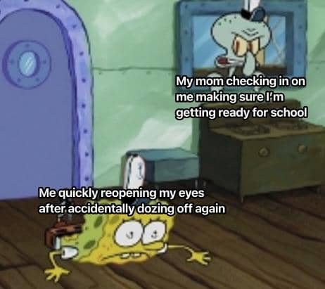 meme SpongeBob tentang momen gak disengaja