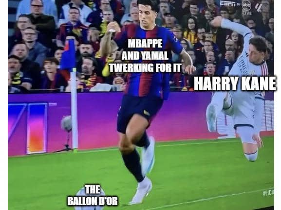 meme Harry Kane menang Ballon d'Or
