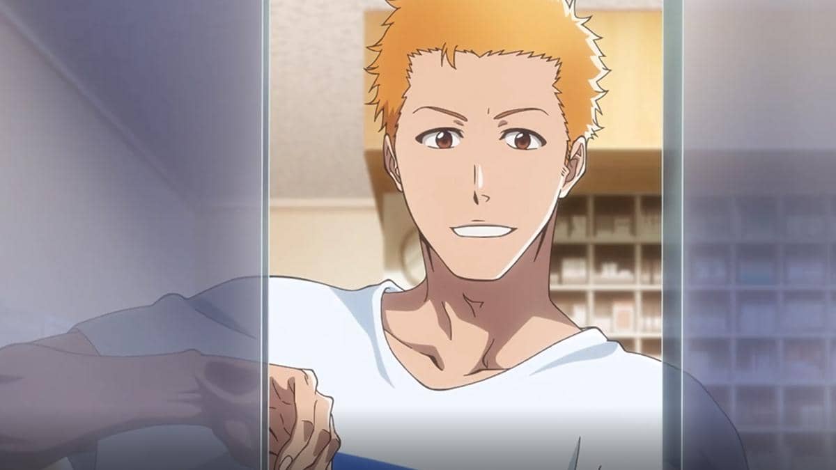 Ichigo menyambut Rukia dan Renji dalam adegan anime Bleach: Thousand-Year Blood War Part 4 produksi Pierrot.