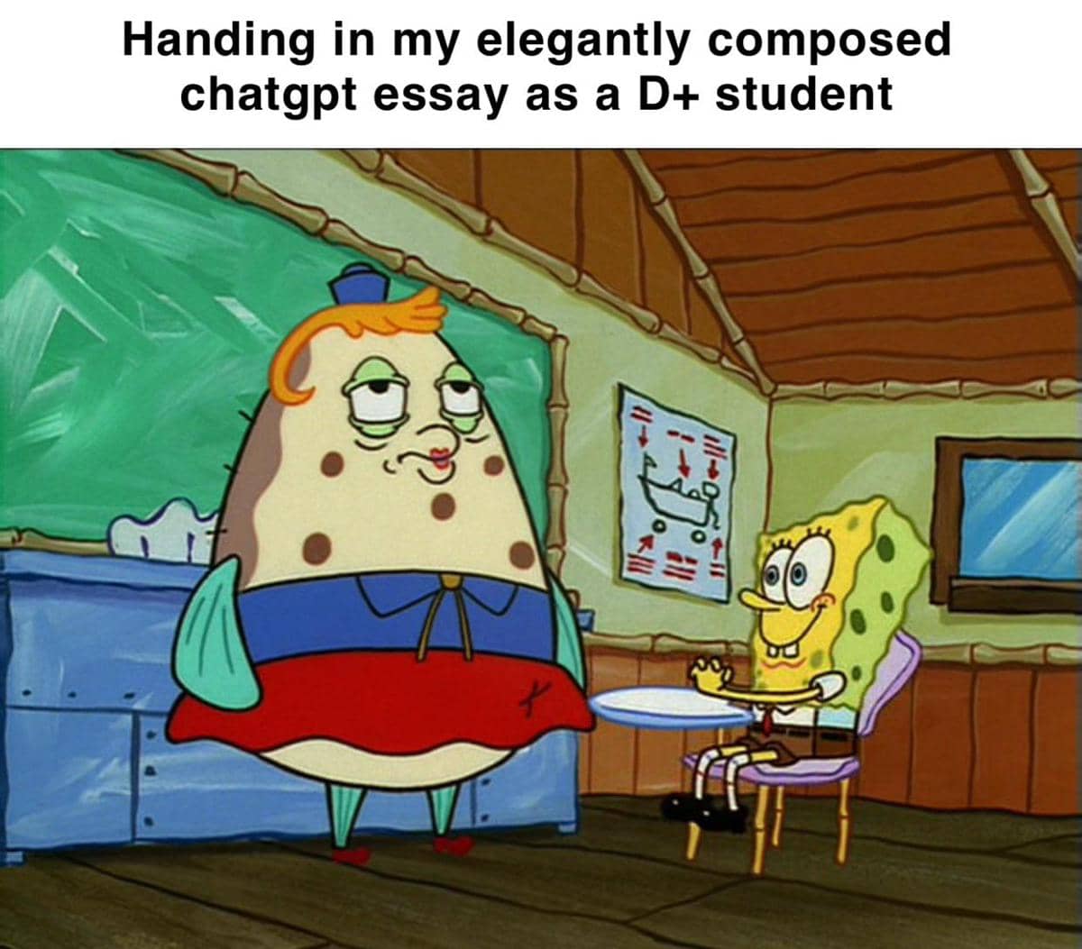 meme SpongeBob tentang murid