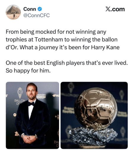 meme Harry Kane menang Ballon d'Or