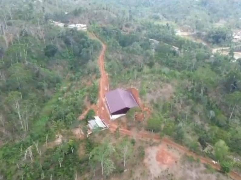 Potret udara penampakan bangunan KDMP di jalur Trabas Pekon Marga Jaya, Kecamatan Pagar Dewa, Kabupaten Lampung Barat.