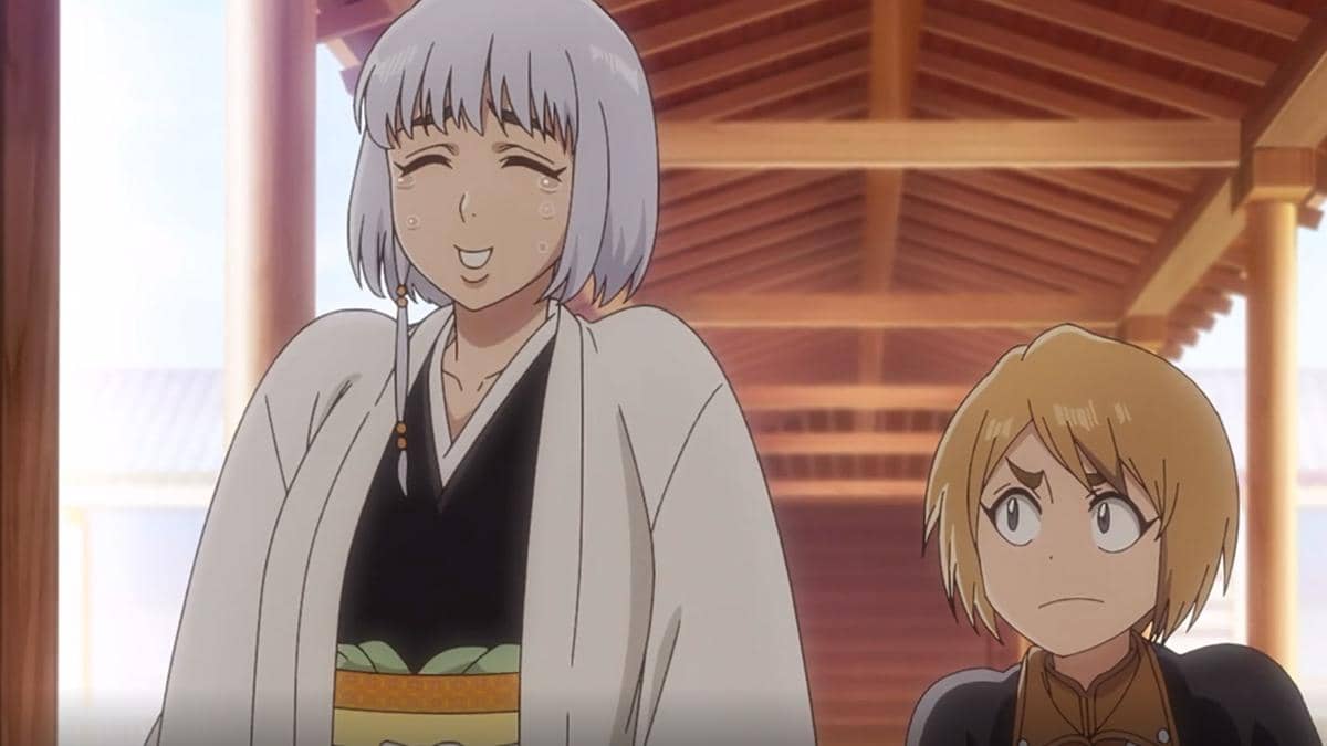 Isane bersama adiknya dalam cuplikan anime Bleach: Thousand-Year Blood War Part 4 produksi Pierrot.